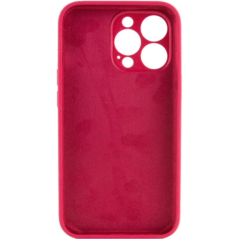 Чехол с защитой камеры Silicone Case для Apple iPhone 16 – Красный / Rose Red. Фото 2 из 3