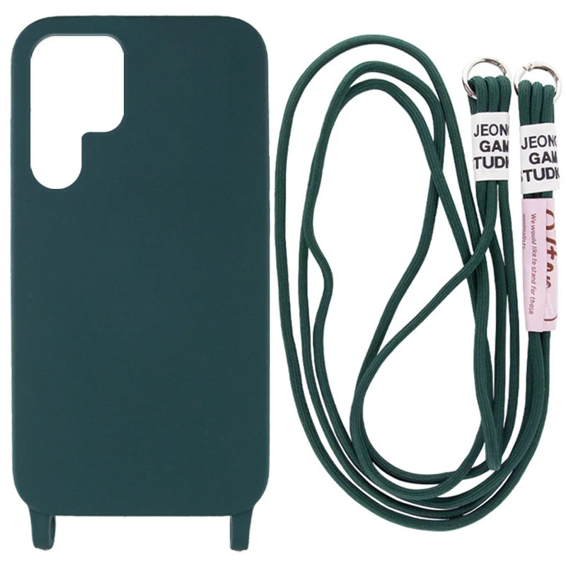 

Чохол Cord case з кольоровим ремінцем на Samsung Galaxy S22 Ultra (Зелений / Forest green)