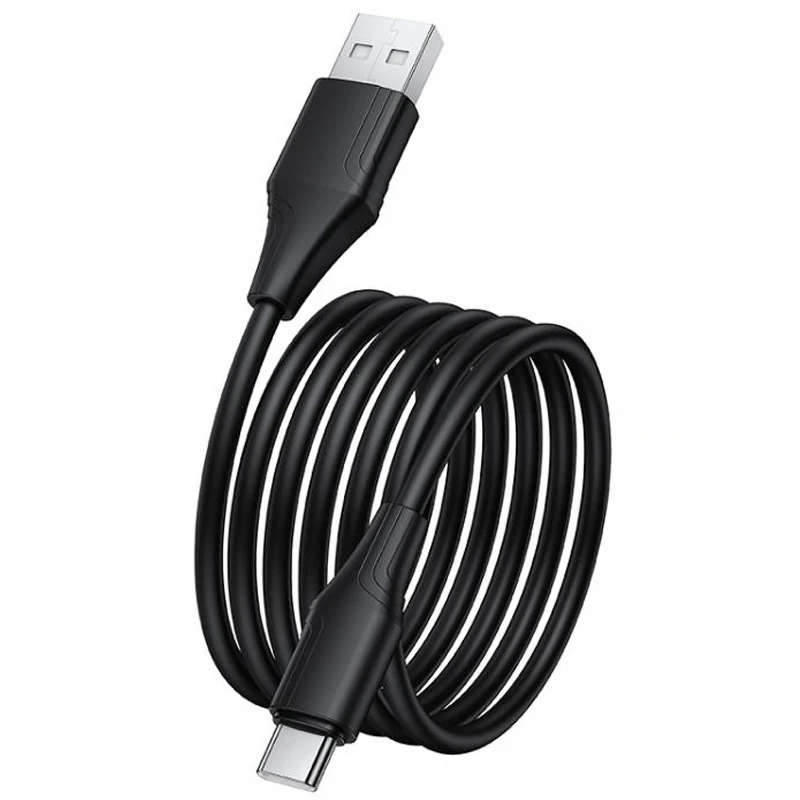 Дата кабель Hoco X124 Bien silicone USB to Type-C 3A (1m) – Black. Фото 2 з 4