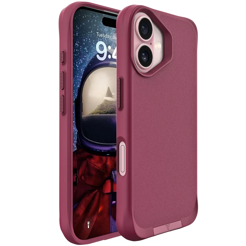 TPU+PC чохол Space Taurustar Magsafe with kickstand для Apple iPhone 17 (6.3") – Wine Red. Фото 2 з 2