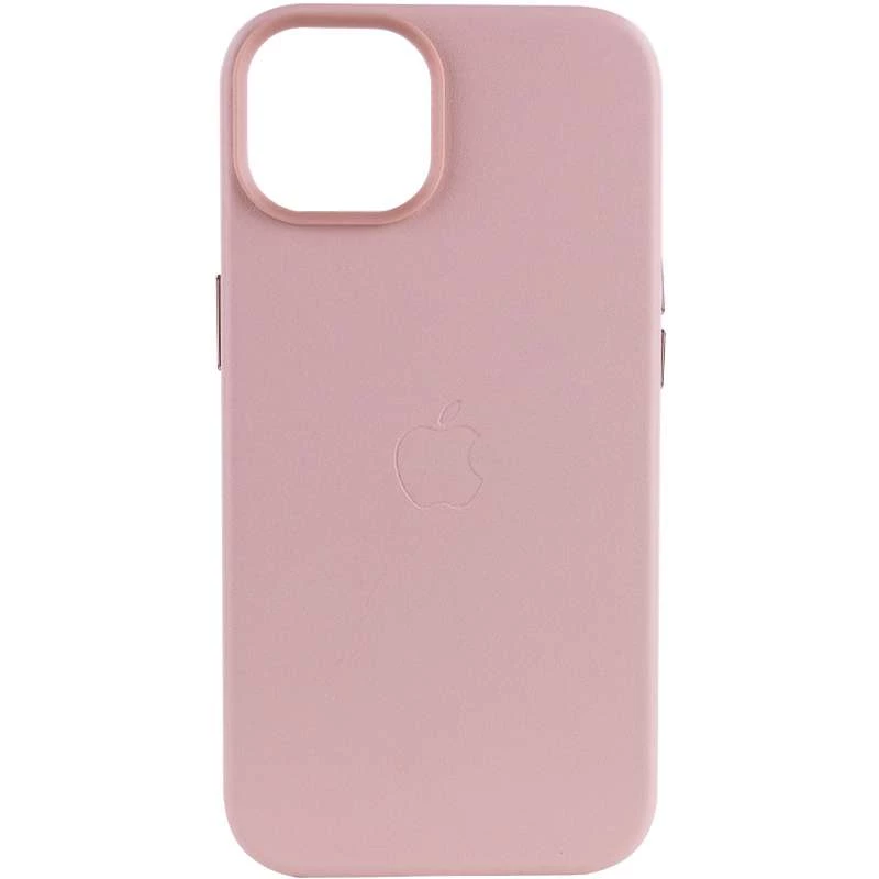 Кожаный чехол Leather Case с MagSafe для Apple iPhone 14 (6.1") – Sand Pink. Фото 1 из 9