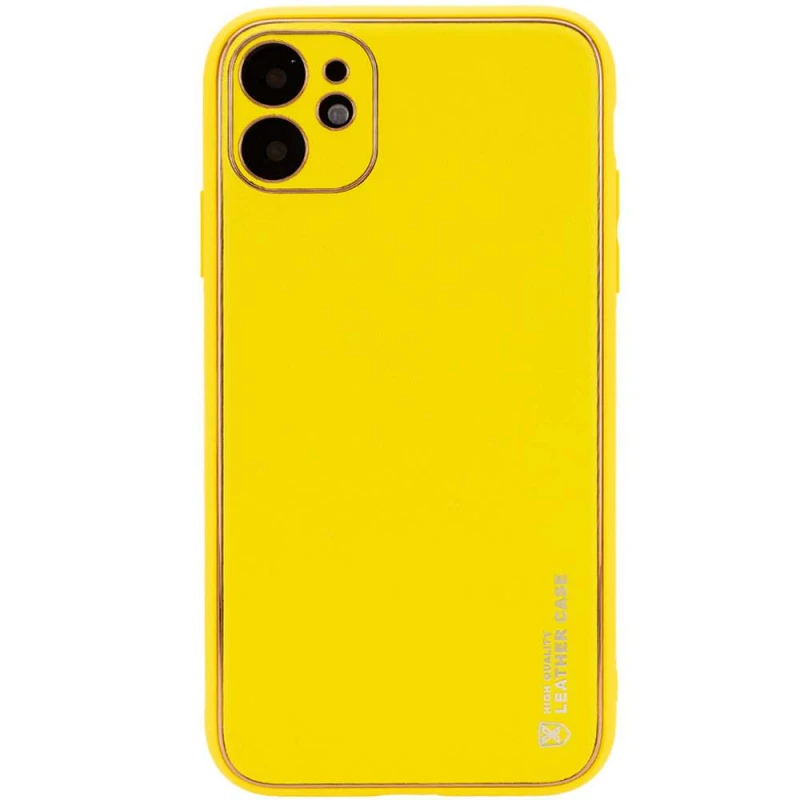 

Кожаный чехол Xshield для Apple iPhone 12 (6.1") (Желтый / Yellow), Жовтий / yellow