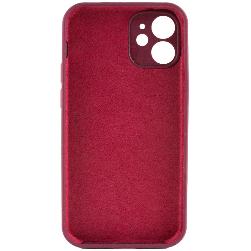 Чохол з захистом камери Silicone Case для Apple iPhone 12 (6.1") – Бордовий / Plum. Фото 2 з 4