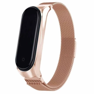 Ремешок Milanese Loop Design для Xiaomi Mi Band 6 — Champagne gold
