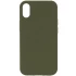 Чохол з закритим низом Silicone Case на Apple iPhone XS (5.8") – Зелений / Dark Olive. Фото 1 з 3