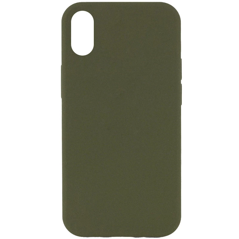 Чехол с закрытым низом Silicone Case для Apple iPhone XS Max (6.5") – Зеленый / Dark Olive. Фото 1 из 3