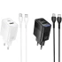 СЗУ Hoco CS112A Lounge PD30W+QC3.0 (1USB-A/1C) + кабель Type-C to Type-C фото 1 из 1