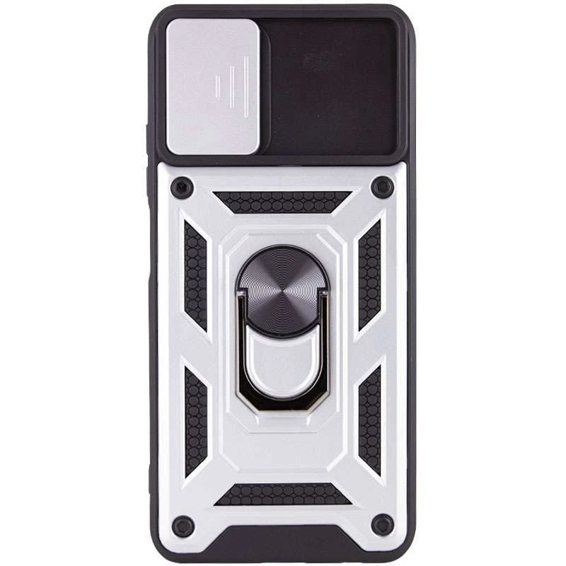 Ударопрочный чехол Serge Ring с защитой камеры для Xiaomi Poco M5s – Серебряный. Фото 3 из 5