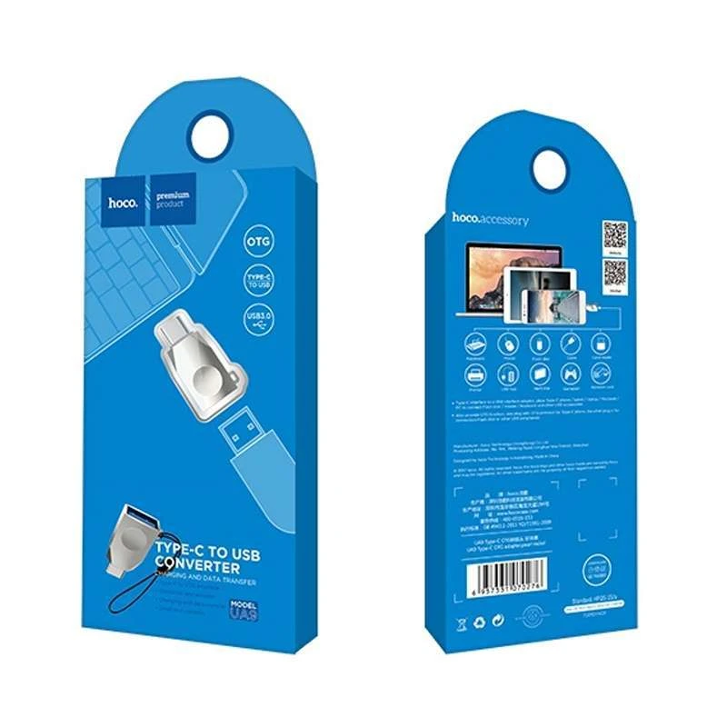 Переходник Hoco UA9 USB OTG to Type-C – Стальной. Фото 8 из 8