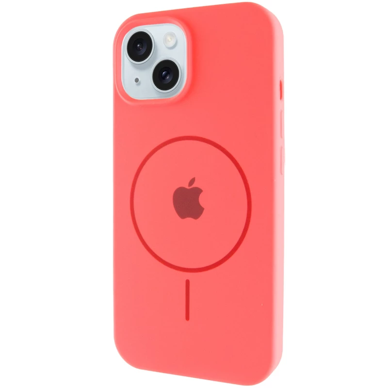 Чохол Silicone Armor Max with MagSafe для Apple iPhone 15 Plus (6.7") – Кавуновий / Watermelon red. Фото 2 з 6