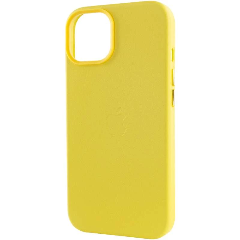 Кожаный чехол Leather Case с MagSafe для Apple iPhone 12 Pro (6.1") – Yellow. Фото 8 из 9