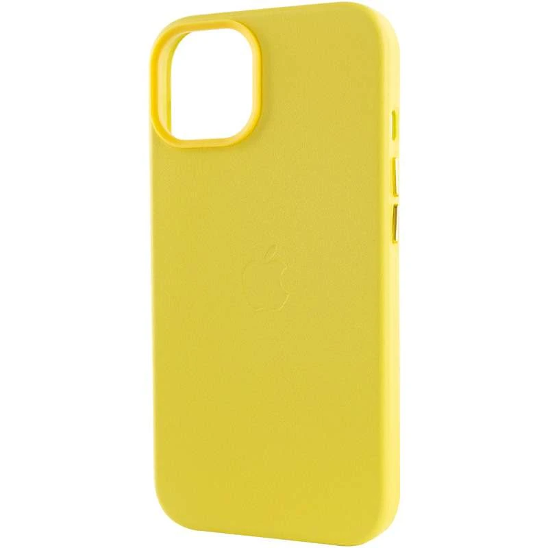 Кожаный чехол Leather Case с MagSafe для Apple iPhone 12 Pro Max (6.7") – Yellow. Фото 8 из 9