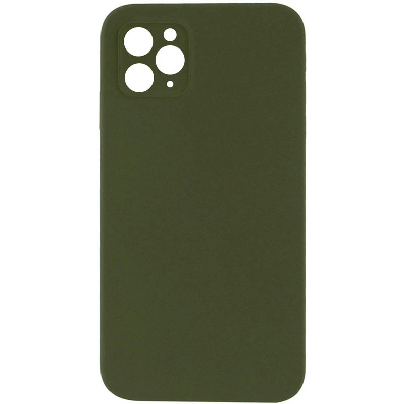Чехол Silicone Case Square L с защитой камеры для Apple iPhone 11 Pro Max (6.5") – Зеленый / Dark Olive. Фото 1 из 1