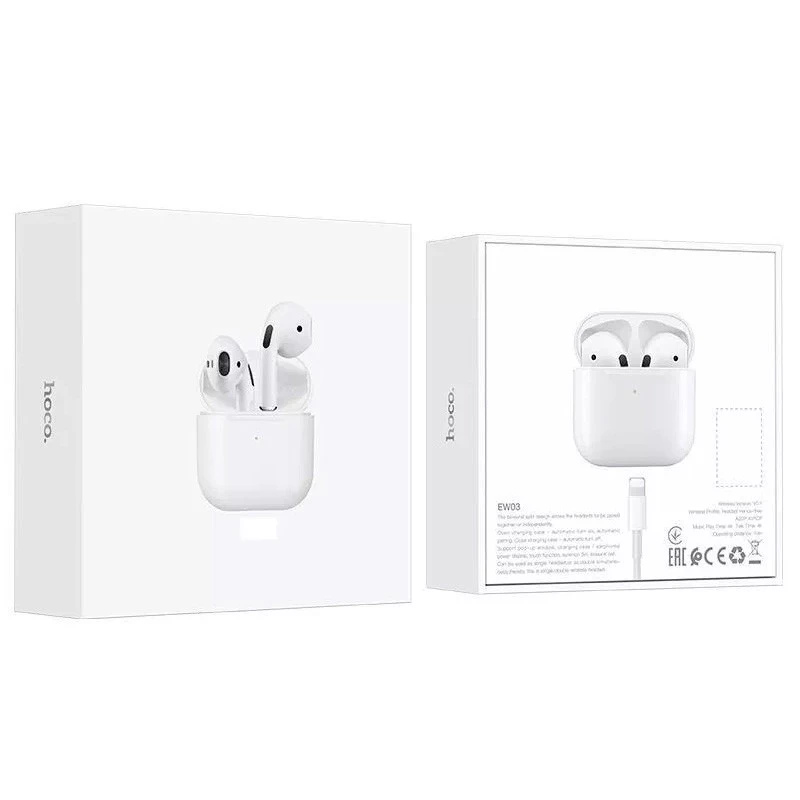 Bluetooth-навушники Hoco EW03 Plus TWS – Білий. Фото 10 з 13