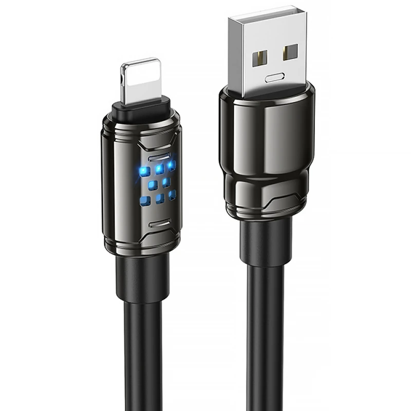 Дата кабель Hoco U143 Joy USB to Lightning 2.4A (1.2m) – Black. Фото 1 з 6