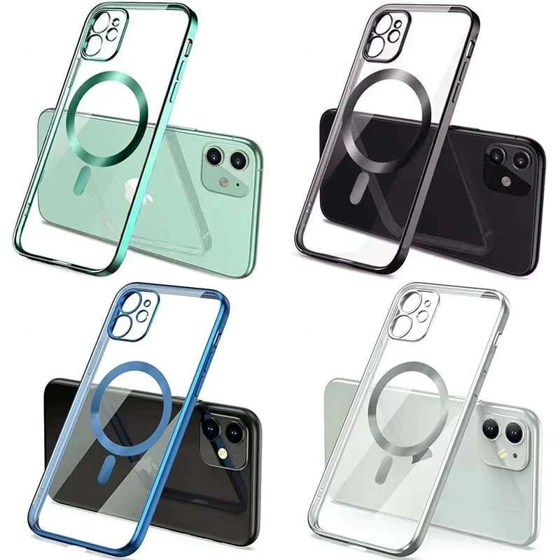 

TPU чохол Glossy Plating with Magnetic Safe на Apple iPhone 12 (6.1")