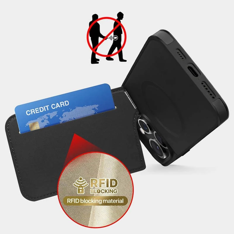 Шкіряна накладка Пуховик з Magnetic Safe на Apple iPhone 16 Pro Max – Black. Фото 4 з 6