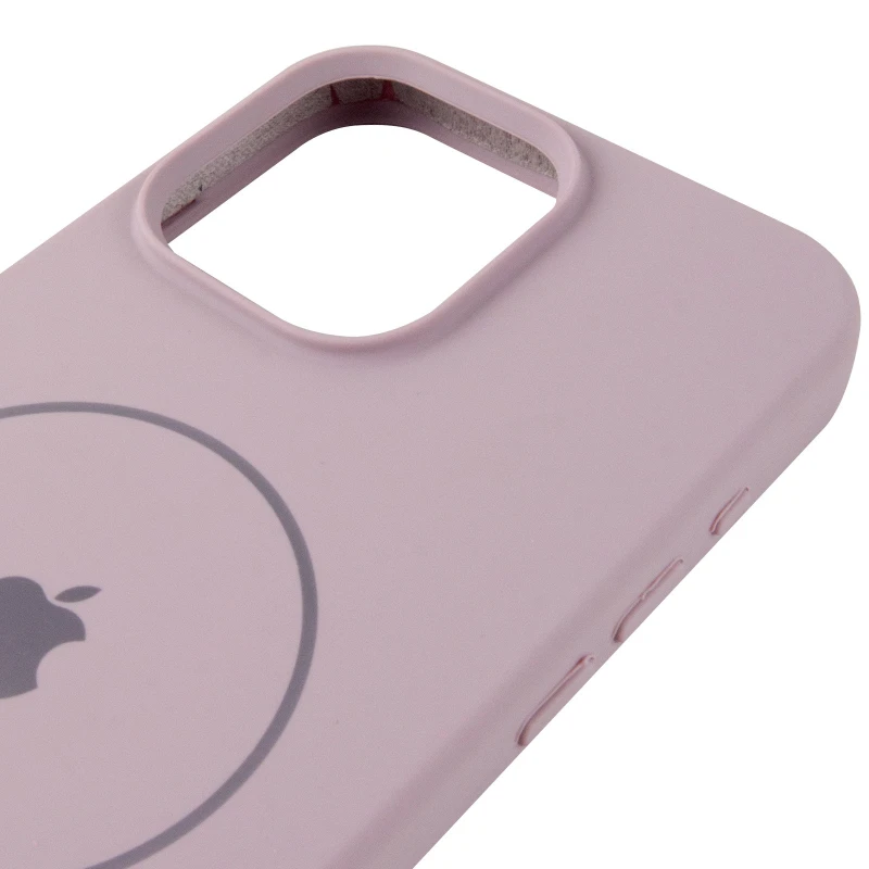 Чехол Silicone Case Full Protective (AA) V2 with MagSafe для Apple iPhone 16 Pro Max – Серый / Lavender. Фото 8 из 11