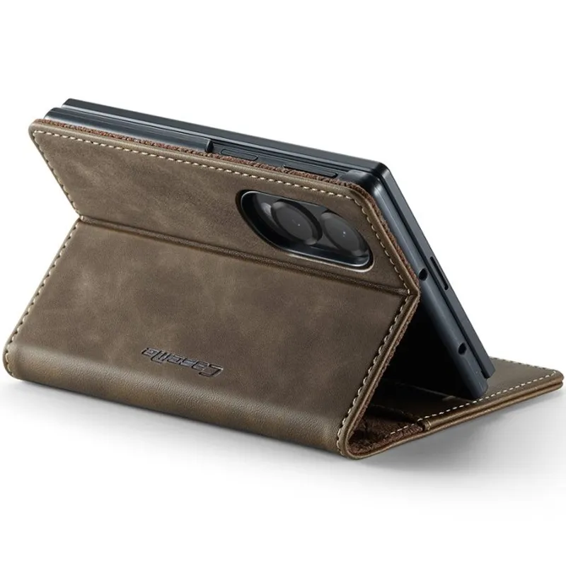 Шкіряний чохол-книжка CaseMe Velvet Matte для Samsung Galaxy Z Fold8 – Coffee. Фото 5 з 6