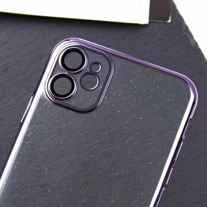 TPU+PC чехол с блестками на Apple iPhone 12 (6.1") – Purple. Фото 9 из 10