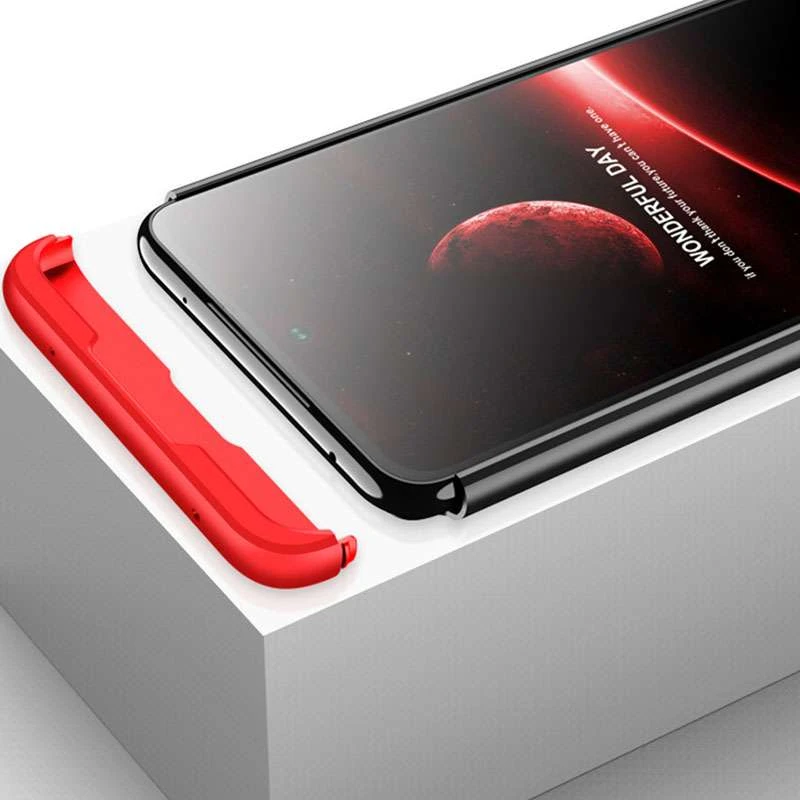 Чехол с защитой 360 градусов GKK для Xiaomi Redmi Note 9s / Note 9 Pro / Note 9 Pro Max – Черный / Красный. Фото 4 из 6