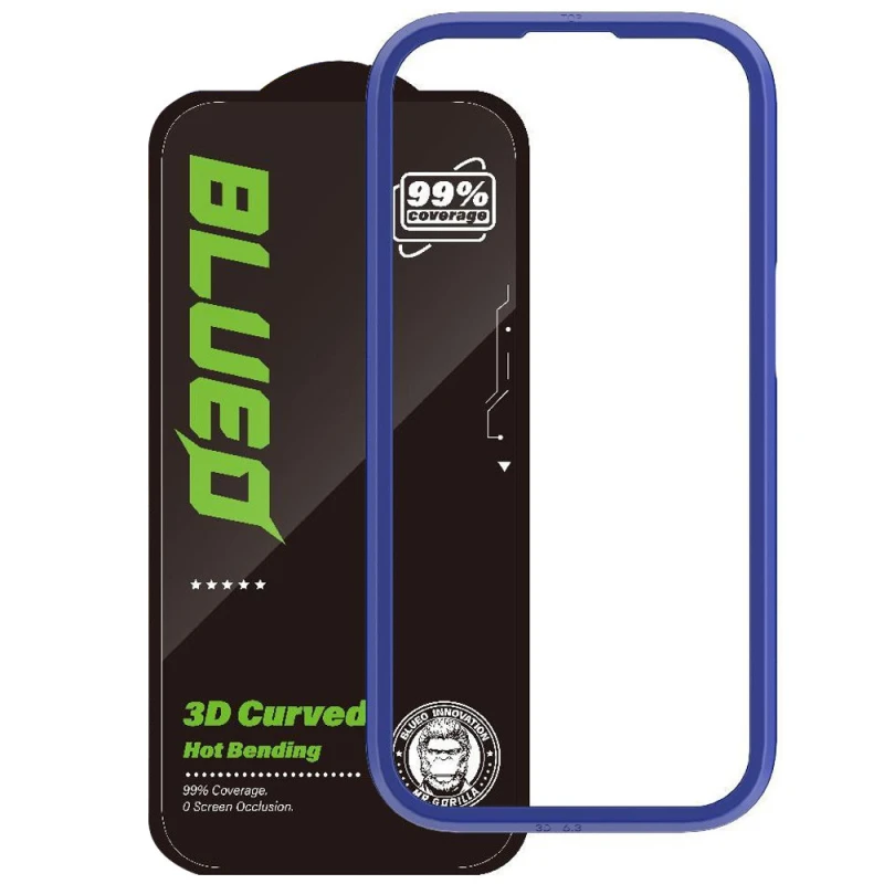 Захисне 3D скло Blueo Hot Bending New для Apple iPhone 15 Pro Max (6.7") – Чорний. Фото 2 з 2