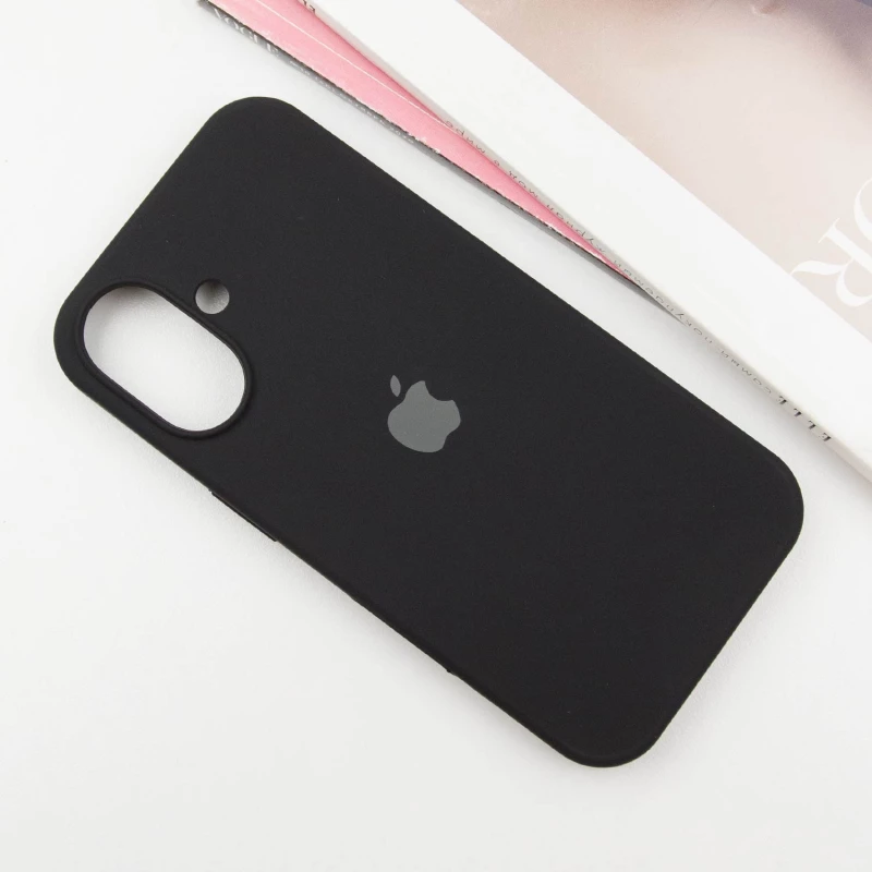 Чохол Silicone Case з закритим низом на Apple iPhone 16 – Чорний / Black. Фото 2 з 7