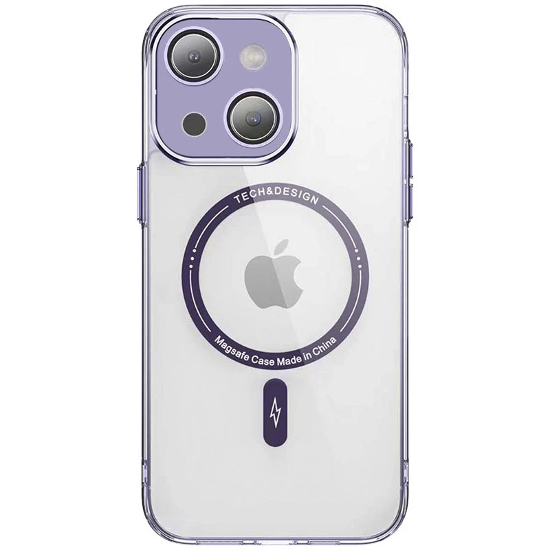 

Чехол TPU+PC с цветными металлическими кнопками и MagSafe на Apple iPhone 14 (6.1") (Purple)