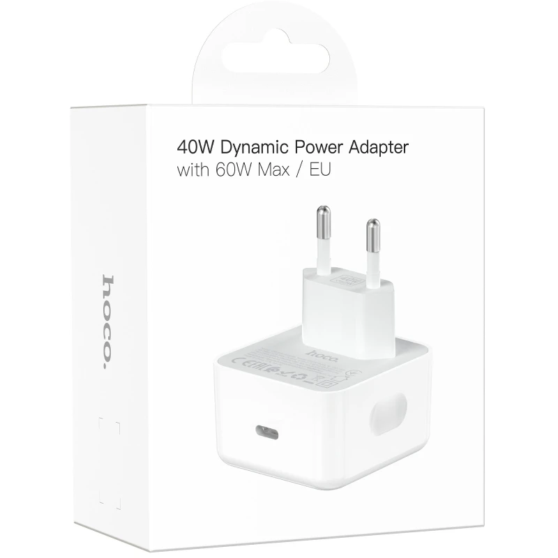 СЗУ Hoco C161A Speed PD40W (1USB-C) – White. Фото 2 из 6
