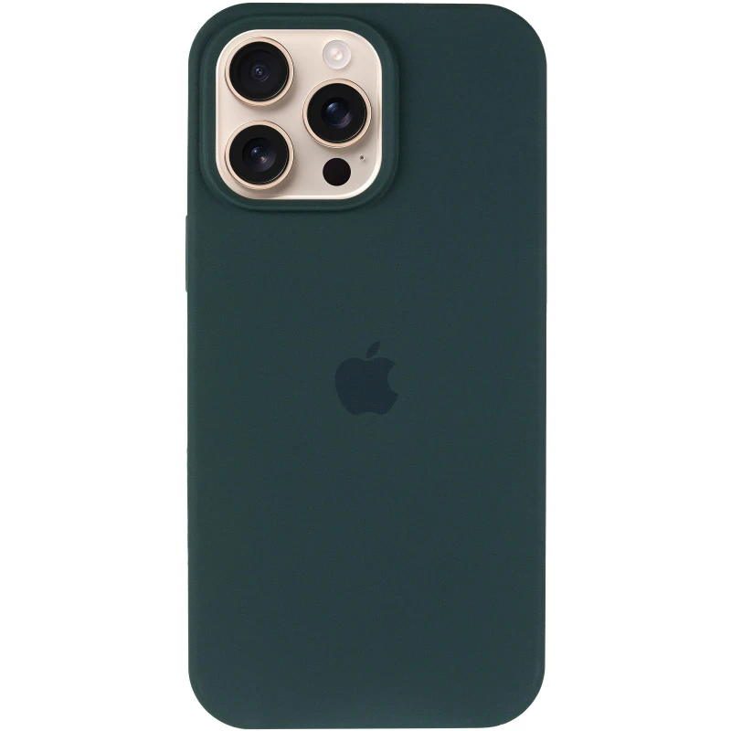 Чехол Silicone Case с закрытым низом для Apple iPhone 15 Pro (6.1") – Зеленый / Forest green. Фото 3 из 6