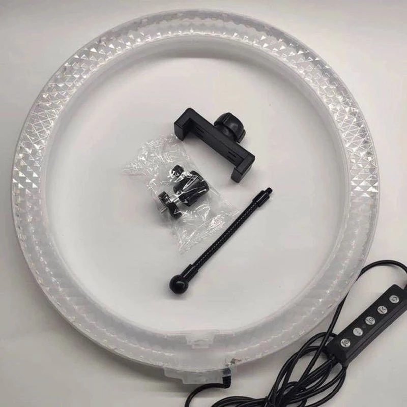 Кільцева LED лампа RGB 3D-36 120 диодов, 24 RGB, 36 см 14" – Чорний. Фото 4 з 6