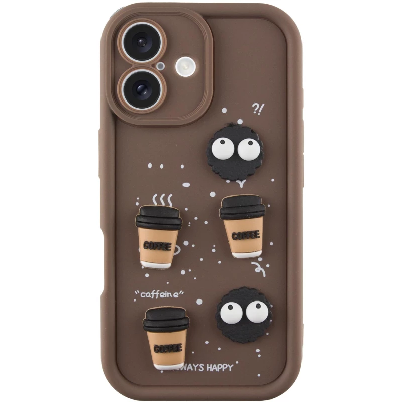 Чехол TPU Toys Case для Apple iPhone 16 – Brown / Always Happy. Фото 1 из 6