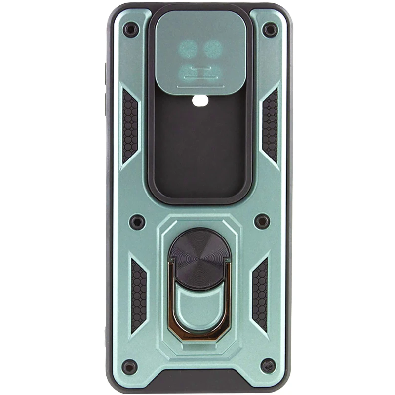 Ударопрочный чехол Ummi Camshield Serge Ring (in box) для Xiaomi Redmi Note 9s / Note 9 Pro / Note 9 Pro Max – Зеленый / Green. Фото 4 из 4