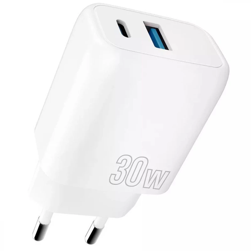 МЗП Proove Silicone Power Plus 30W (Type-C+USB) – White. Фото 1 з 5