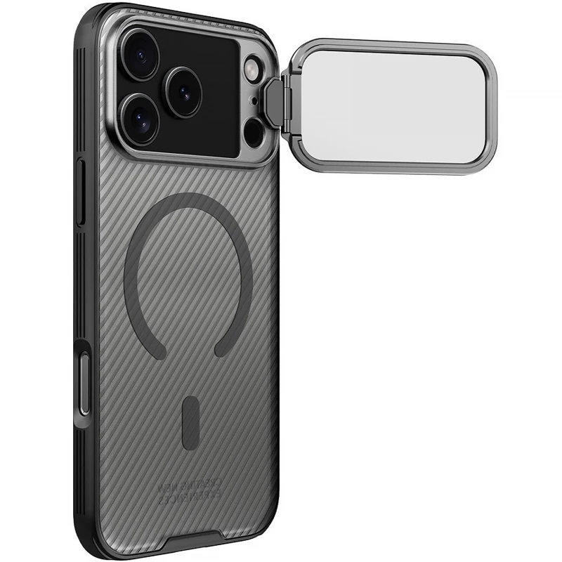 Карбоновая накладка Nillkin Camshield Prop Magnetic для Apple iPhone 17 Pro Max (6.9") – Transparent black. Фото 5 из 7
