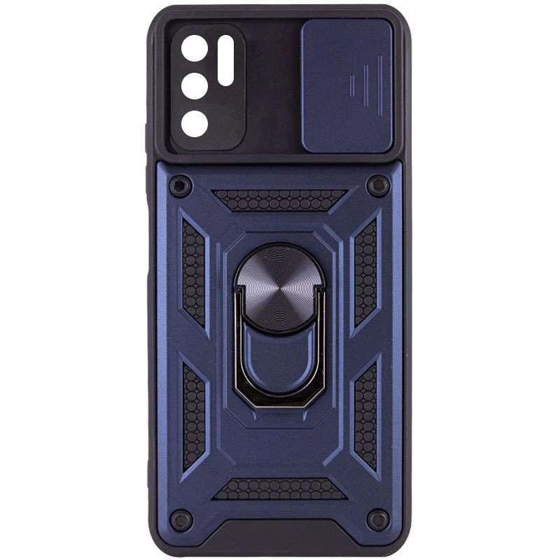 Ударопрочный чехол Serge Ring с защитой камеры для Xiaomi Redmi Note 10 5G – Синий. Фото 2 из 4