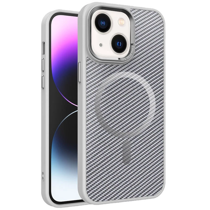 Чохол carbon mirage з MagSafe для Apple iPhone 15 (6.1") – Grey. Фото 1 з 4