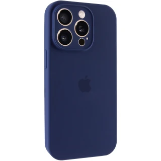 Чехол Silicone Case с защитой камеры для Apple iPhone 15 Pro Max (6.7") — Синий / Deep navy