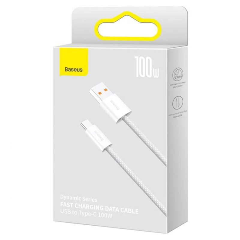 Дата кабель Baseus Dynamic Series USB to Type-C 100W (1m) (CALD00060) – White. Фото 5 з 5