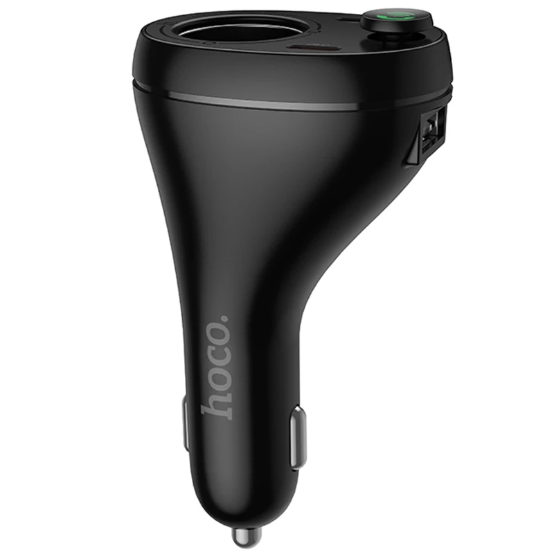 АЗУ FM модулятор Hoco E88 Star cigarette lighter 35W (2USB-C) – Black. Фото 4 из 6