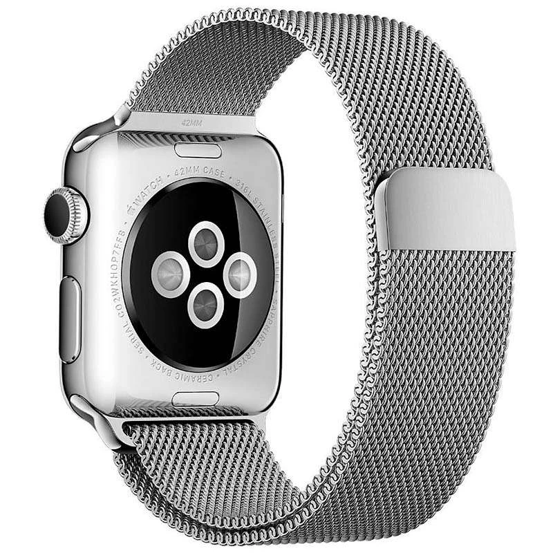 Ремінець Milanese Loop Design для Apple watch 38mm/40mm – Срібний. Фото 2 з 2
