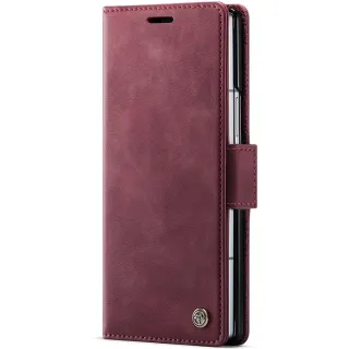 Шкіряний чохол-книжка CaseMe Velvet Matte для Samsung Galaxy Z Fold7 — Red