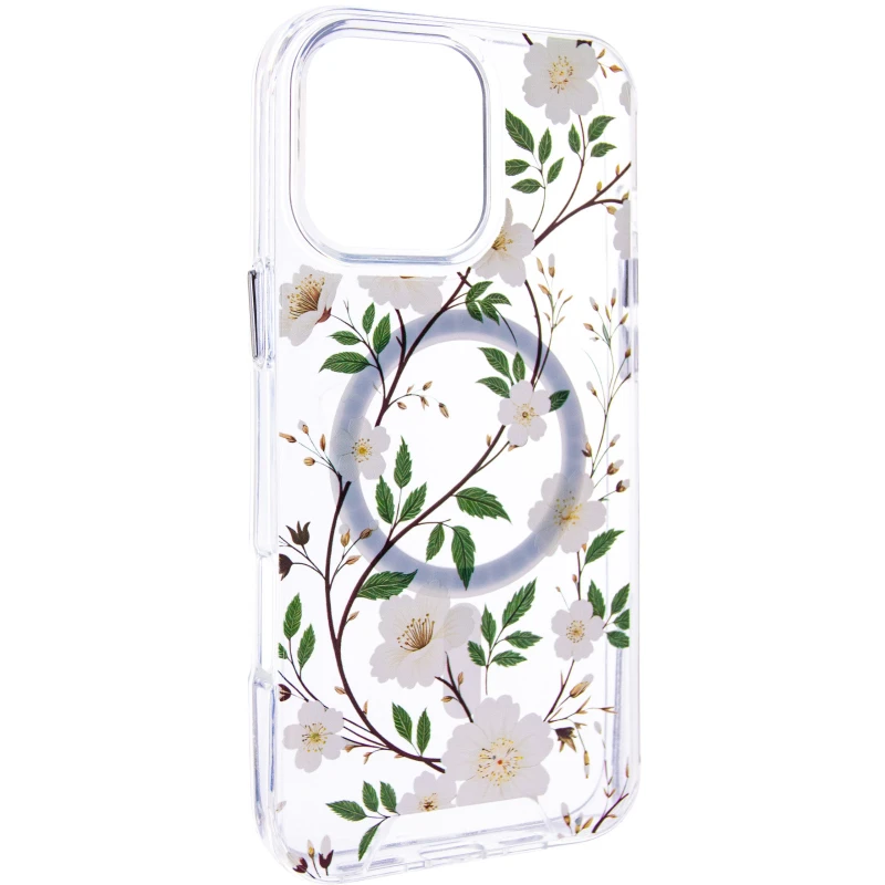 TPU+PC чехол Clear Garden with MagSafe для Apple iPhone 17 Air (6.5") – White Gardenia. Фото 1 из 1