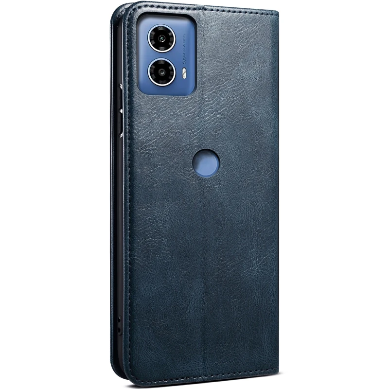 Шкіряний чохол-книжка Urban Leather series для Motorola Edge 50 Fusion – Blue. Фото 2 з 4