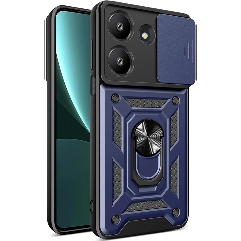 Протиударний чохол Serge Ring з захистом камери на Xiaomi Poco M7 pro 5G – Синій. Фото 2 з 8