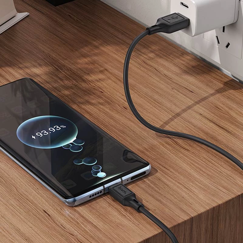 Дата кабель Hoco X90 Cool silicone USB to Type-C (1m) – Black. Фото 5 з 6