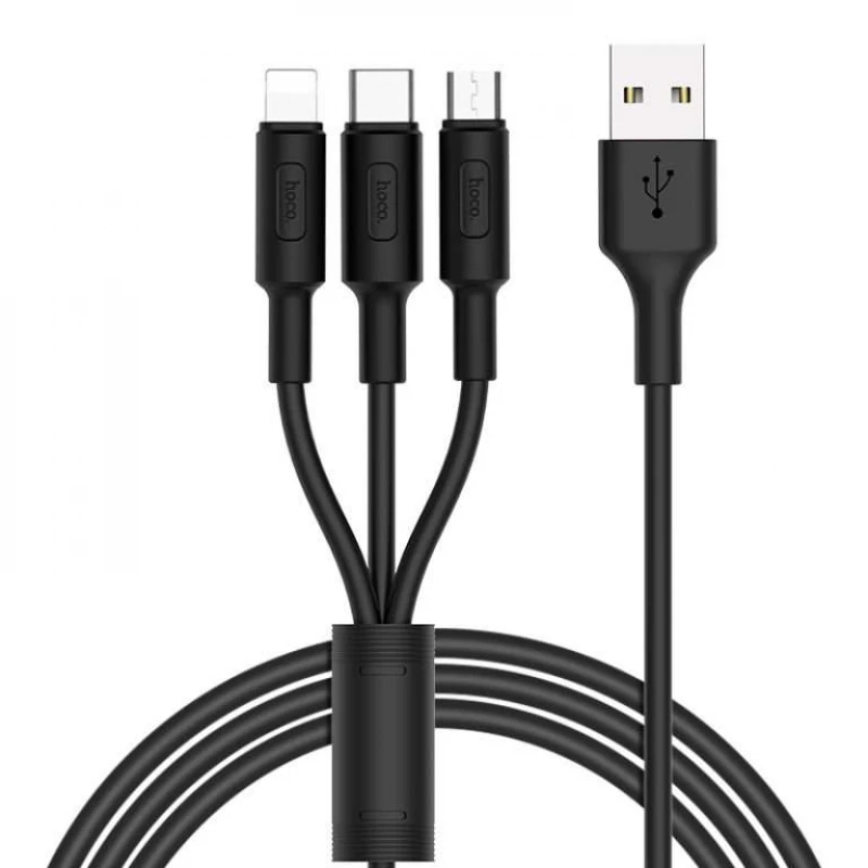 

Дата кабель Hoco X25 "Soarer" 3in1 Lightning -MicroUSB-Type-C