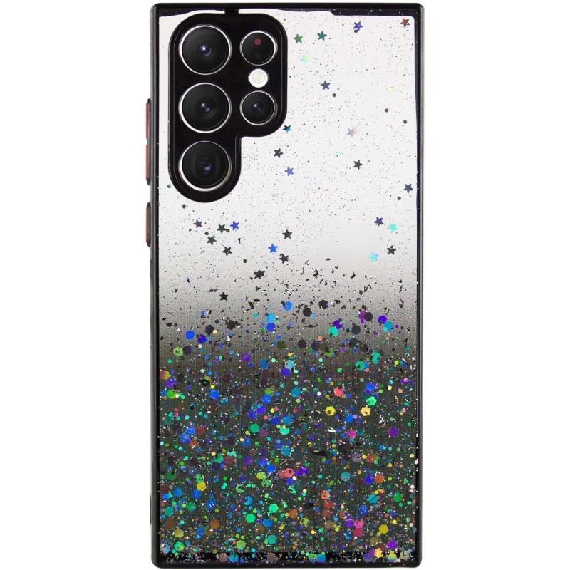Чехол с блестками и защитой камеры для Samsung Galaxy S22 Ultra – Черный. Фото 3 из 10