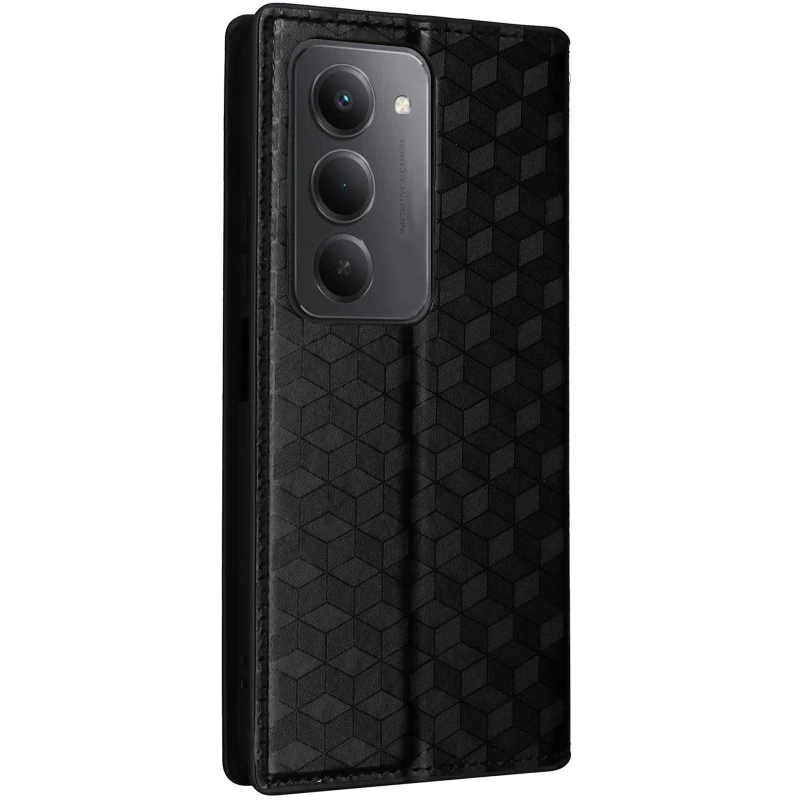 Кожаный чехол-книжка Rhombus Book для Xiaomi Redmi 15 (EU) – Black. Фото 2 из 7