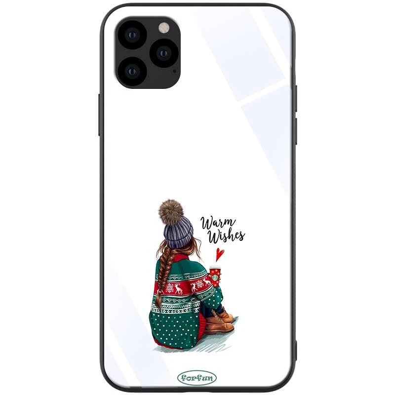 

Скляний чохол ForFun на Apple iPhone 11 Pro Max (6.5") (Теплі побажання / Білий)